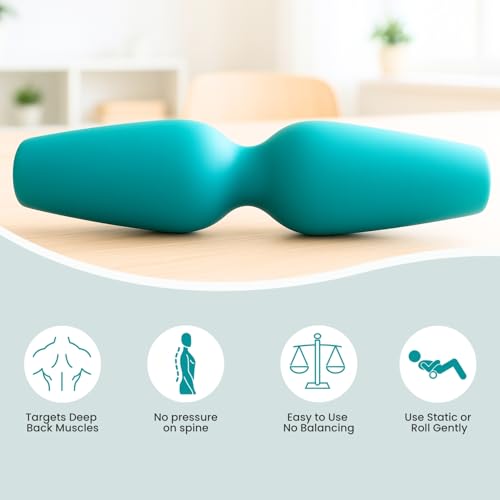 Foam Back Roller for Back Pain Relief, Upgraded to Flexible Silicone, Ultra Roll Takes Pressure off the Bones and Into the Deep Muscles, Softer than Hard Foam Rollers but Delivers Deeper Muscle Relief