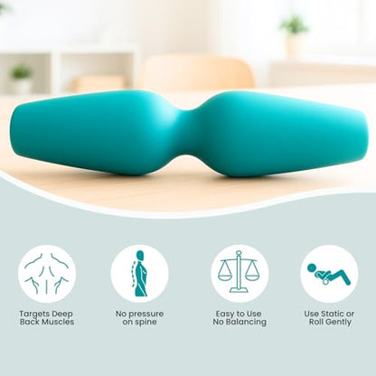 Foam Back Roller for Back Pain Relief, Upgraded to Flexible Silicone, Ultra Roll Takes Pressure off the Bones and Into the Deep Muscles, Softer than Hard Foam Rollers but Delivers Deeper Muscle Relief