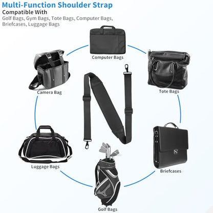 FIEIL 67" Universal Shoulder Strap, Neoprene Thick Padded Bag Strap with Double Adjustable Buckles and Metal Hooks, Ideal for Briefcases, Computer Satchels, Crossbody Bags, Luggage(Supple)