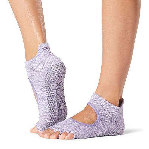 toesox Bellarina Grip Socks for Women, Half-Toe - color: Heather Purple, size: Small