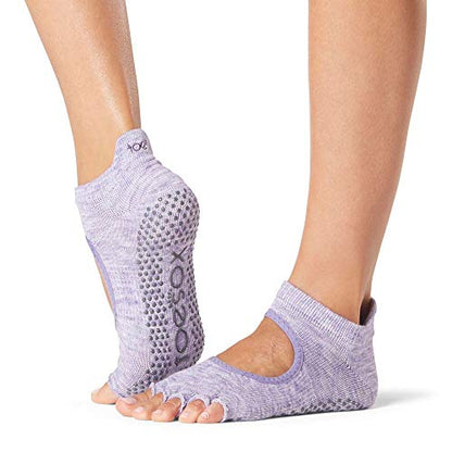 toesox Bellarina Grip Socks for Women, Half-Toe - color: Heather Purple, size: Small
