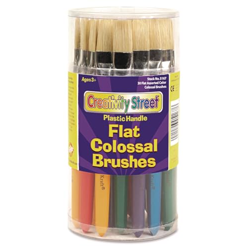Creativity Street 5167 Colossal Brush, Natural Bristle, Flat, 30/Set