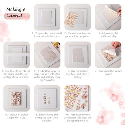 10 Pcs Christmas Polymer Clay Transfer Paper, Xmas Snowflake Santa Clause 2 Design Water Soluble Transfer Sheets for Polymer Clay Earrings Jewelry Making DIY Projects 5.82X3.93 inch