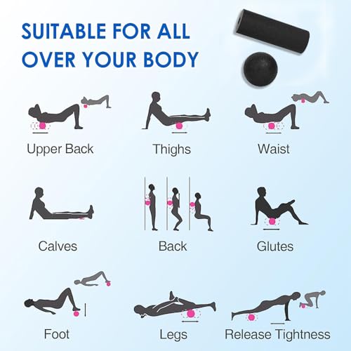 Mini Foam Roller, High Density Massage Tool for Physical Therapy - color: Black