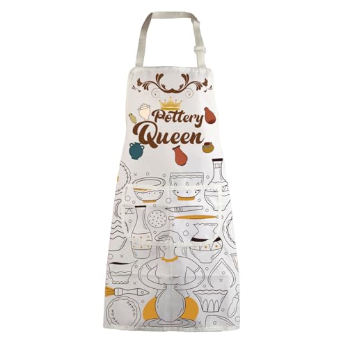 MBMSO Ceramic Artist Apron with Pockets Pottery Queen Apron Ceramic Pottery Apron Pottery Artist Gift for Pottery Lover Apron