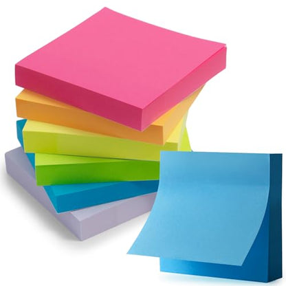 M&G 6 Pads Sticky Notes 3x3 Inch, Self Sticky Notes 6 Bright Colors Easy to Stick Office and School Supplies for Home, Desk, and Notebook Use, 120 Sheets/Pad - style: Bright 6 Colors(720 Sheets)