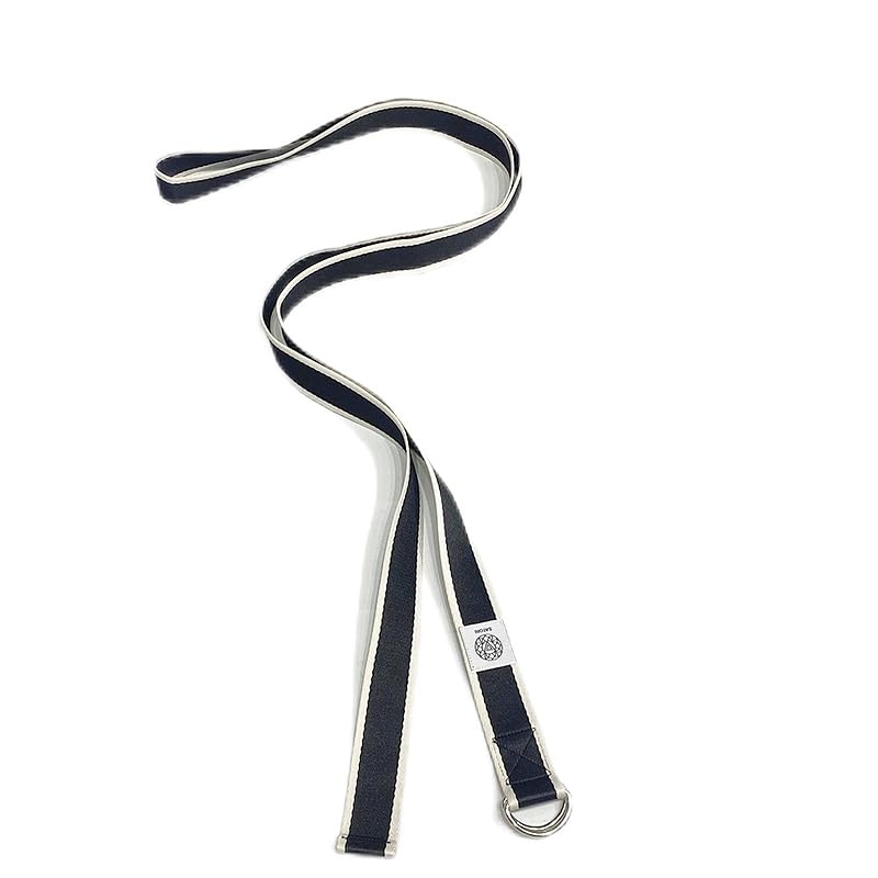 Yoga Strap for Stretching, Exercise, Flexibility Training, Durable Cotton with Double D-Ring, Improves Flexibility for Yoga, Workout, Pilates. - color: Black&White