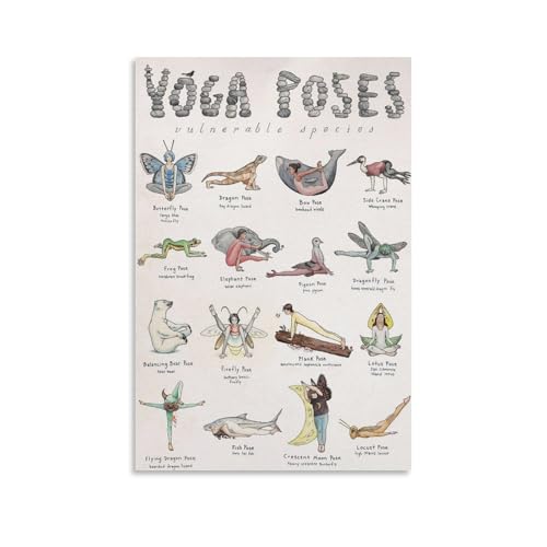 Yoga Poses Poster Teaching Poster for Girlsstyle 12x18inch(30x45cm) - size: 12x18inch(30x45cm)