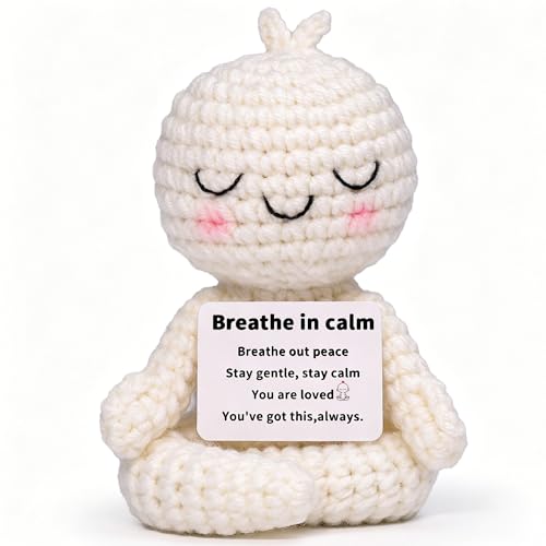 Meditation Gifts for Women Girls- Mini Yoga Crochet Emotional Support Relaxation Gifts for Women,Mindfulness Calm Your Mind for Stress & Anxiety Relief Wellness Gift for Friends, Therapist Zen Decor