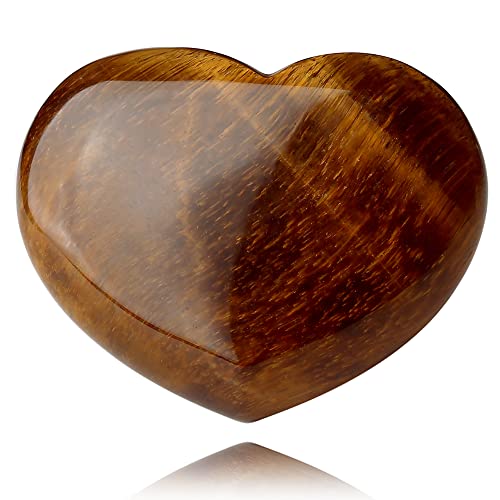 QINJIEJIE 1.8" Large Heart Crystal Love Stone Tigers Eye Healing Crystals - color: Z - 1.8" Large - Tigers Eye Crystals
