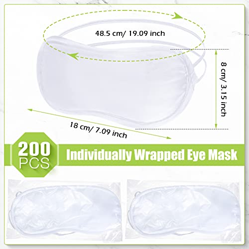 Tarpop 200 Pcs Eye Masks Adjustable Sleeping Mask, White - color: White
