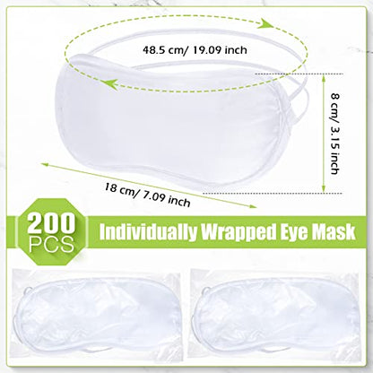 Tarpop 200 Pcs Eye Masks Adjustable Sleeping Mask, White - color: White