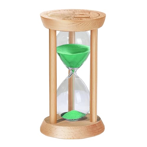 SuLiao Wooden Sand Timer 10 Minute Hourglass, Wood Turquoise Sand Clock, Small Watch 10 Min Timer, Hour Glass Sandglass for Home, Reloj De Arena, Office, Decorative, Game, Classroom - color: Green, size: 10 Min
