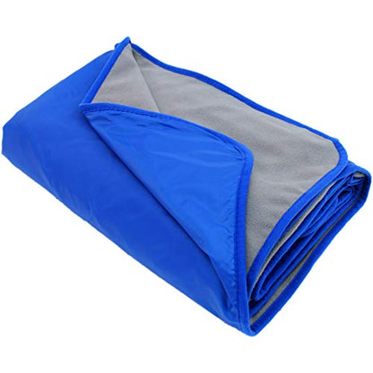 Threadart Waterproof Blanket Outdoor Stadium Blanket | Grey/Royal Blue - color: Grey/Royal Blue