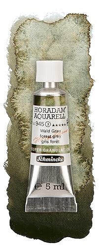 Schmincke - HORADAM® AQUARELL, Super Granulation, 14 942 001 Forest Green, 5 ml tube, very strong granulating colors, finest, super-granulating watercolors - color: 942 forest green
