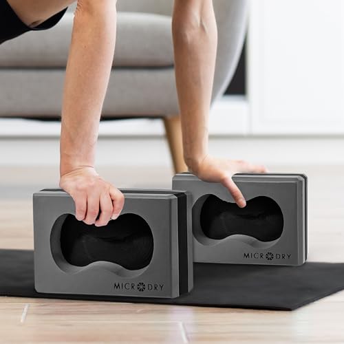 Microdry Sure-Grip Yoga Blocks Collection - color: Grey/Black