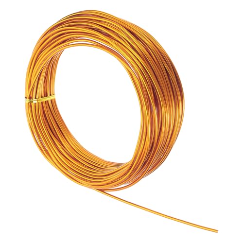 MECCANIXITY 9 Gauge 3mm Aluminum Wire, 80 Feet Bendable Metal Craft Armature Wire for Jewelry Making DIY Beading Floral Wreath Wrapping Sculpting, Gold Tone - color: Gold Tone, size: 9 Gauge x 80Ft