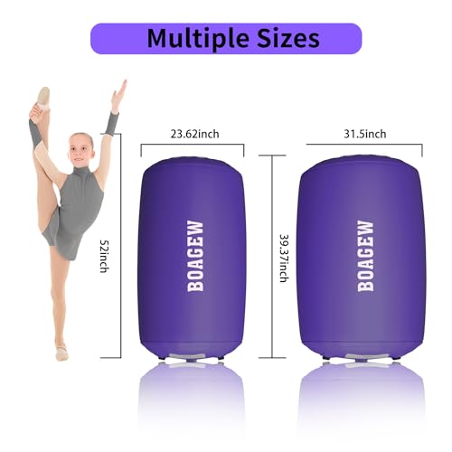Gymnastics Mat with Air Roller,Inflatable Air Track Tumbling Mat for Home Gym Training, Tumble Track for Cheerleading/Gym/Training/Yoga/Beach/Water/Park Outdoor Use with Electric Air Pump ﻿ - color: Purple, size: 3.3ftx31.5inch