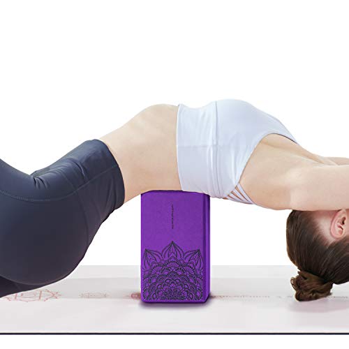 nuveti Yoga Blocks Set of 2, High Density Yoga Brick Foam Blocks to Improve Strength, Flexibility and Balance Brick Foam Blocks - color: Purple
