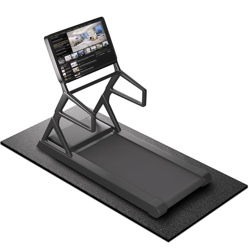 GymCope Treadmill Mat for Hardwood Floor Carpet 7'x3'/6'x3'/6'x2.5'/4'x2' - color: 72"x36"x6mm-black