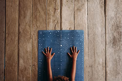 YOGA DESIGN LAB | The Combo Yoga Mat | 2-in-1 Mat+Towel | Eco Luxury | Ideal for Hot Yoga, Power, Bikram, Ashtanga, Sweat | Studio Quality | Includes Carrying Strap! - color: Celestial, size: 5.5mm
