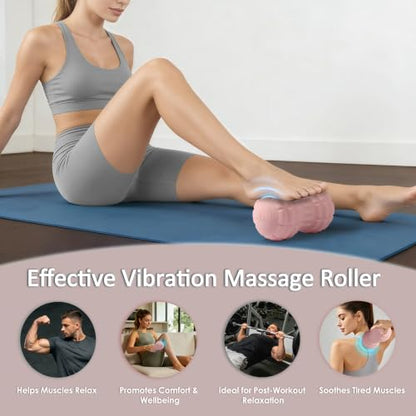 Silicone Vibrating Peanut Massage Ball with 4 Intensities - color: Pink
