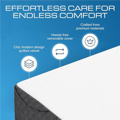 Kolbs Bed Wedge Pillow for Sleep Apnea, FSA Eligible Acid Reflux, and Back Pain Relief, with Chic Jacquard Cover - Headboard Wedges for Sleeping (King Headboard Wedge Pillow - 76") - size: King Headboard Wedge Pillow - 76" - Grey