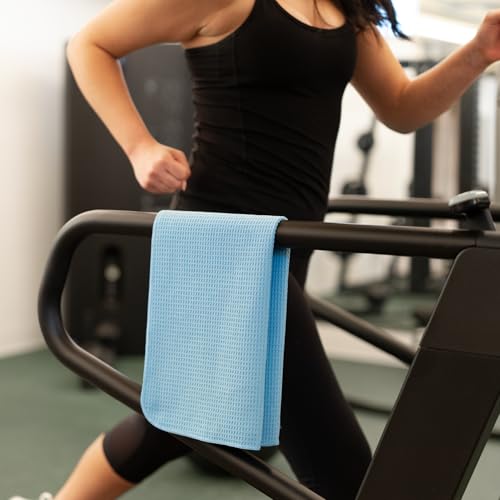 S&T INC. Microfiber Gym Towels, 6 Pack, 16" x 27" - color: Blue