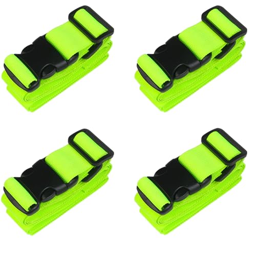 MAGARROW 1.5" Utility Luggage Straps with Buckle Adjustable, 4-Pack (Neon Green, 1.5 in x 4.5 ft) - color: Neon Green, size: 1.5 in x 4.5 ft