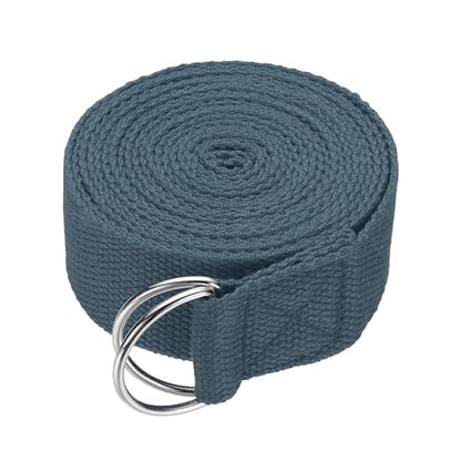 Yoga Strap for Stretching, Athletic Stretch Band with Adjustable Metal D Ring Buckle Yoga Bands - color: Gray, size: 10.5ft