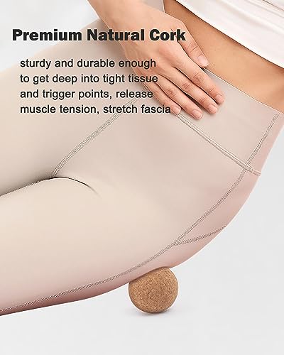 KITWILD Cork Massage Ball, 2.5 Inch, 2 Pack | High Density Fine Particles, Deep Tissue Muscle Massage, Myofascial Release, Yoga Therapy, Lacrosse Ball - style: 2 Pack (2.5'')
