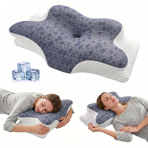Upgrade Cervical Pillow for Neck Support, 2-Height Adjustable Pillow - color: Graphene Pillow