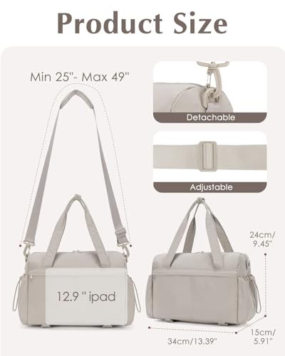 Small Gym Bag, Mini Gym Bag with Yoga Mat Holder & Wet Compartment, Camel - color: Puffer Camel