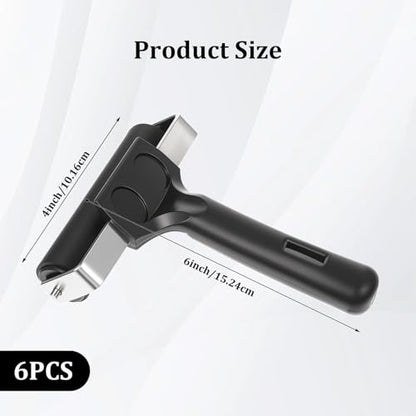 6 Pcs 4-Inch Rubber Brayer Roller for Printmaking, Crafting & Gluing – Heavy-Duty Stainless Steel Handle, Non-Slip Grip – Perfect for Ink, Stamping, Painting, Boat Flooring & Anti-Slip Tape (Black)