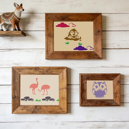 72 Pcs Animals Stencils for Painting Set, Reusable Tiger Dino Lion Deer Cute Painting Templates - Stencil Crafts Drawing Templates for DIY Scrapbook, Home Wall Murals, Canvas Wood Signs - style: Animals