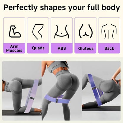 Resistance Bands, Fabric Workout Bands for Women & Men, Cloth Booty Resistance Loop Bands, Thick Squat Bands for Home Fitness, Gym, Yoga, Pilates for Butt Legs Thigh Hip Glute