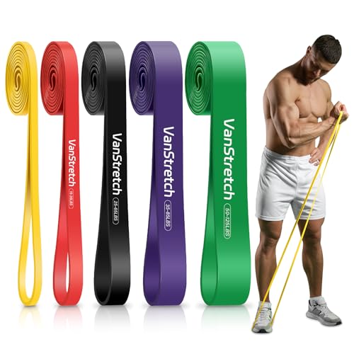 Resistance Bands for Working Out,5-Level Elastic Exercise Bands | Pull Up Assistance Bands Set for Men & Women, Stretch Bands for Exercise,Home Workouts,Fitness,Training & Physical Therapy - color: Colorful