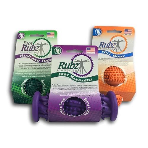 Due North Foot Rubz Massage Ultimate Combo Pack, 0.85 lb, Multi Colored, 3 Piece Set