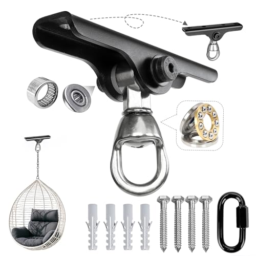 Heavy Punching Bag Hanger | Wall/Ceiling Mount Hook with 180° / 360° Rotation | Wood Beam Holder for Boxing, Weight Training, Aerial Yoga Swing & Hammock - size: 180°+ 360°rotation-A
