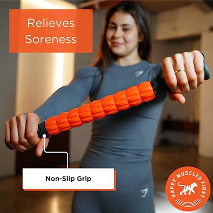 Tiger Tail The Spinnie Roller: 17in Handheld, Portable Massage Roller Stick, Body Massager and Myofascial Release Tool
