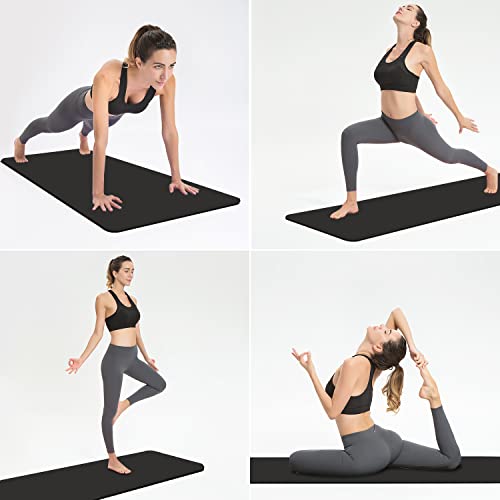 Hatha Yoga TPE Yoga Mat 72"x 27"x1/3" Non-slip Exercise Mat - color: black