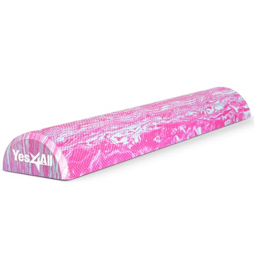 Yes4All EVA Firm Foam Roller for Stretching, Half Yoga Back Roller for Muscle Massage for Pilates, Yoga, Balance & Core Exercises - 12/36 inches - color: 36-inch - Unicorn Marble