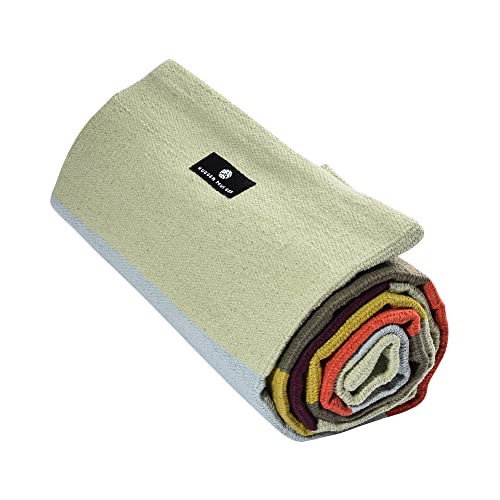 Hugger Mugger Cotton Yoga Rug - Absorbent, Grippy Tight Weave, Ashtanga and Hot Yoga Rug, Helps with Slippery Hands and Feet - color: Sonoma Desert