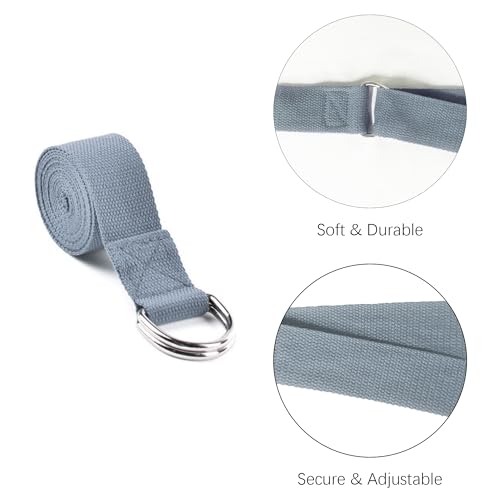 2 Yoga Blocks Supportive Accessories including 2 Knee Pads, 2 With Strap To Put Less Weight On Wrists, 1 Muscle Massage Roller, 2 Pair of Non-Slip Pilates Socks, 1 GYM Bag, Durable Versatile Yoga Brick Exercise Set of 10 - color: Grey