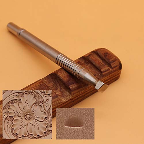 Leather Stamping Tool 304 Stainless Steel Professional Stamp Tools Leather Edge Punch Carving DIY LeatherCrafts (M, 1pc) - size: M, 1pc