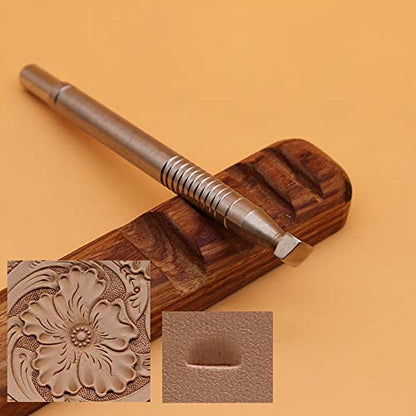 Leather Stamping Tool 304 Stainless Steel Professional Stamp Tools Leather Edge Punch Carving DIY LeatherCrafts (M, 1pc) - size: M, 1pc