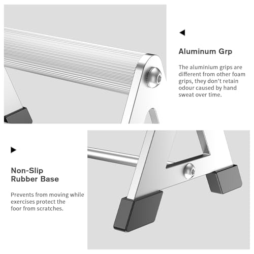 Push Up Stand, Pushup Handles for Strength Training, Heavy-duty Stainless Steel Push Up Bars Gym Exercise Equipment, Hold Up to 500lbs, 1 Pair - color: Aluminum handle Silver