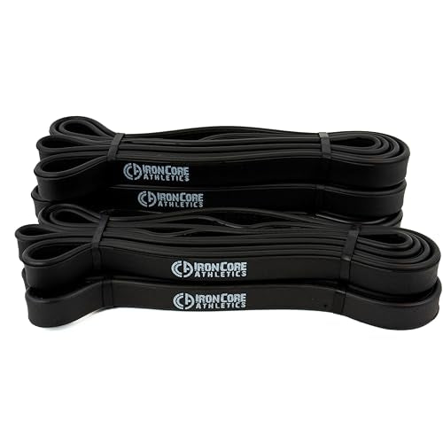 Premium Exercise Bands - Ultra Durable, Non-Slip, Comfort-Edge Resistance - Tested Over 30K Pulls - Three - color: Black 30-50lb - 5 Pack