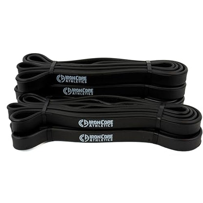 Premium Exercise Bands - Ultra Durable, Non-Slip, Comfort-Edge Resistance - Tested Over 30K Pulls - Three - color: Black 30-50lb - 5 Pack