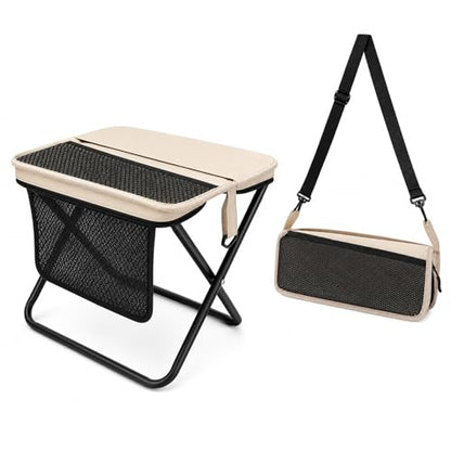 Portable Collapsible Stool, Foldable Chair and Folding Stool for Adults, Heavy Duty Portable Backpack Stool with 13x10.6x12.2 Inch Large Size,Folding Seat for Camping Hiking Fishing Travel